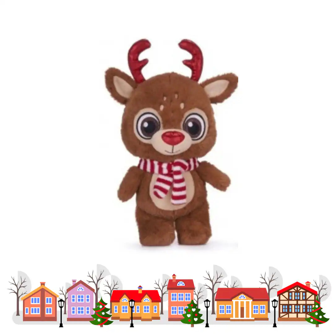 Peluche Reno Navideño 23 cm – Suave y Adorable - Narosa Sweet Party Barcelona