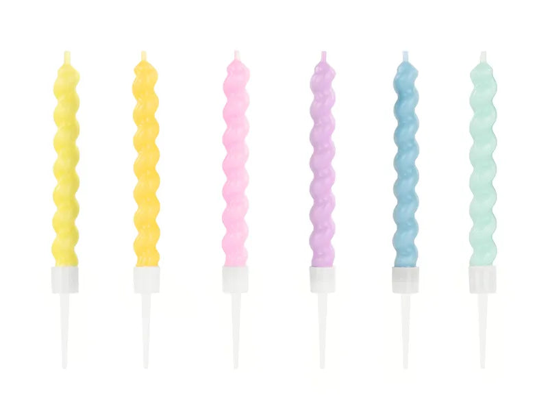 Spiral Curled Birthday Candles Pastel Mix