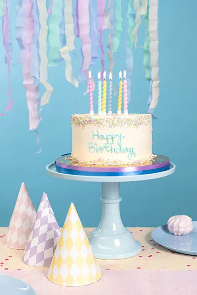 Spiral Curled Birthday Candles Pastel Mix