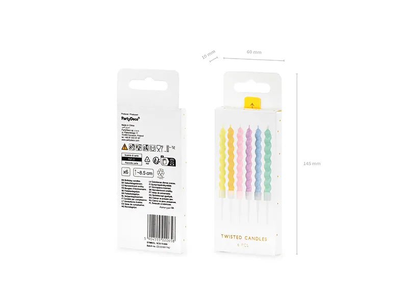 Spiral Curled Birthday Candles Pastel Mix