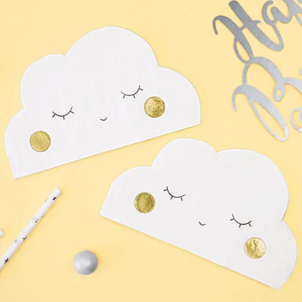 Decoración de mesa con servilletas nube