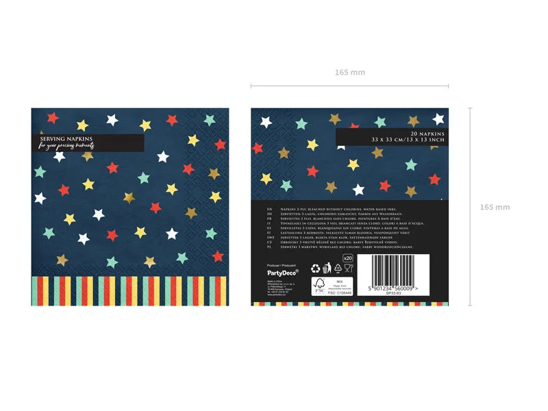 Tovallons Estrelles, 33x33 cm, Blau Marí