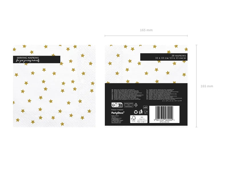Gold Star Napkins 33x33cm