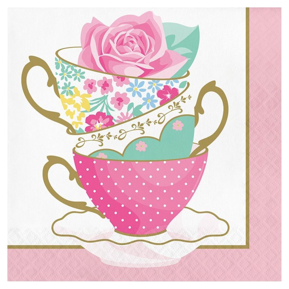 Servilletas Floral Tea Party Teacup - Pack de 16