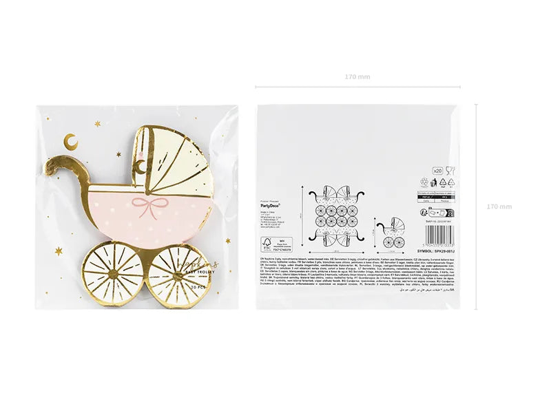 Tiffany Blue or Pink Baby Stroller Napkins – 20 pcs