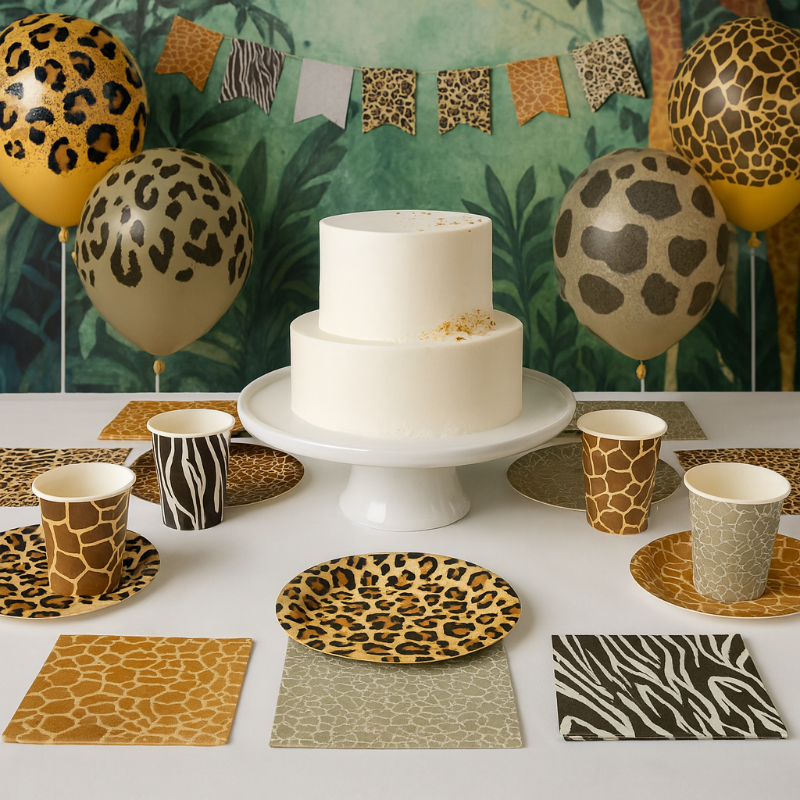 Mesa decorada animal print