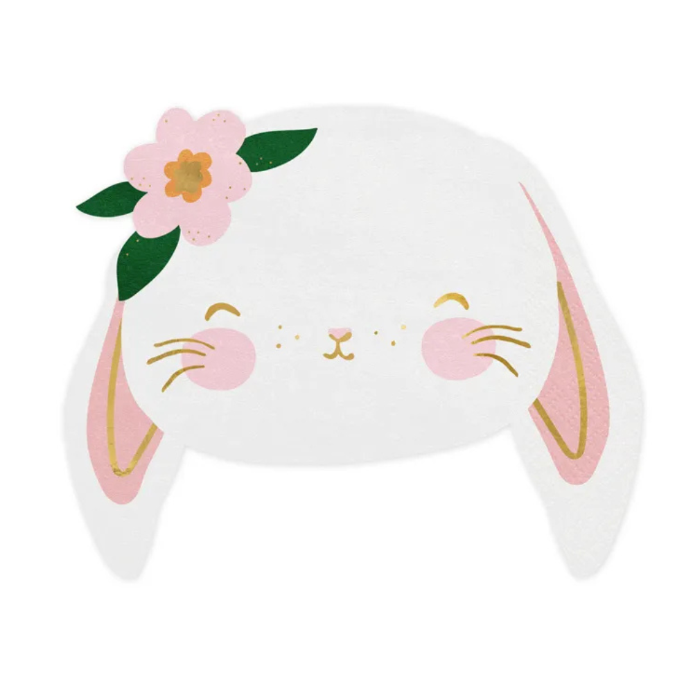 Rabbit Paper Napkins 14.5x12 cm - Pack of 20, Mixed Colors