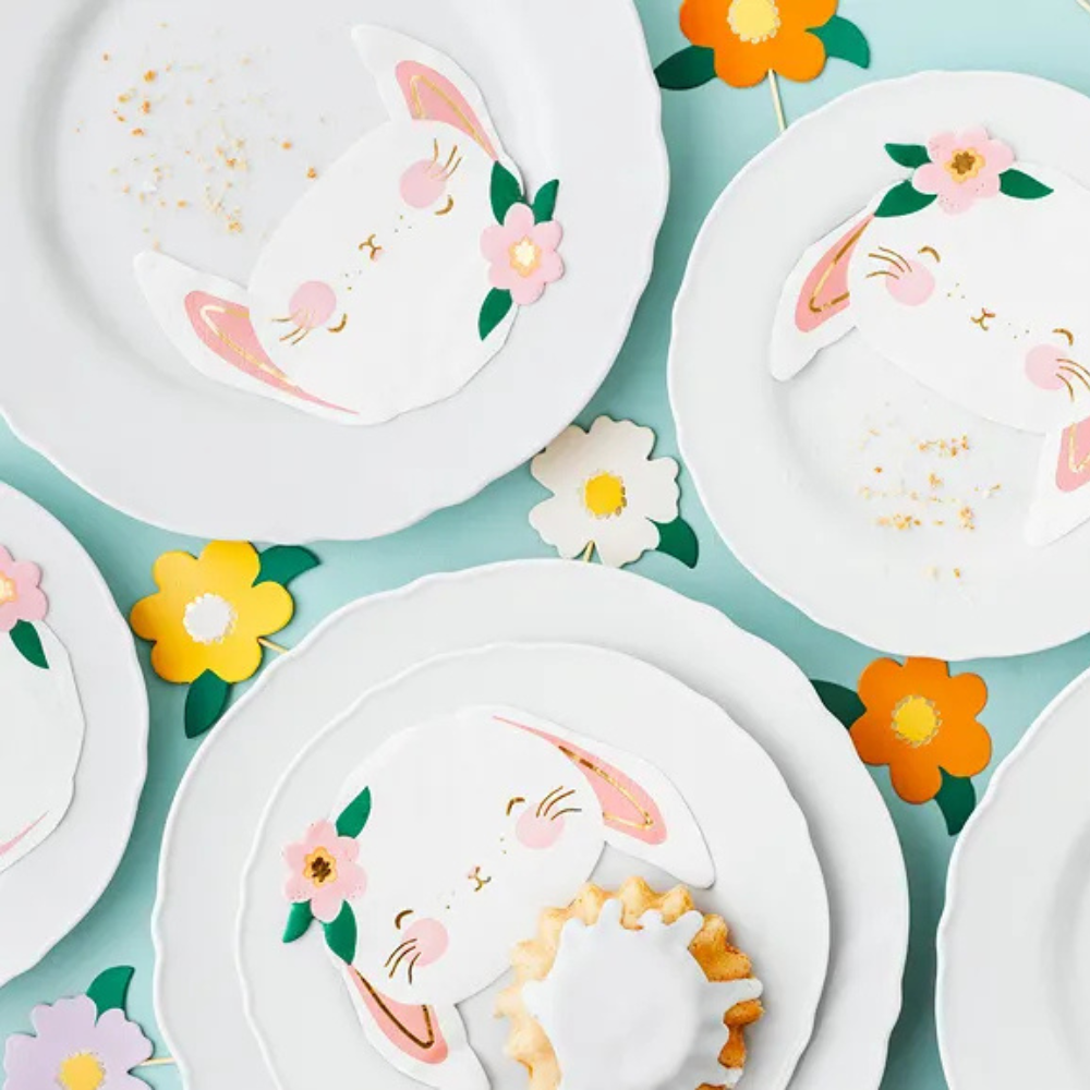 Rabbit Paper Napkins 14.5x12 cm - Pack of 20, Mixed Colors