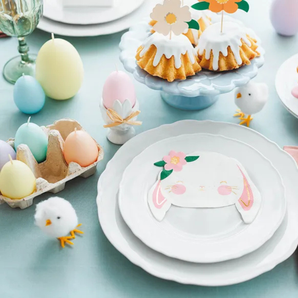 Rabbit Paper Napkins 14.5x12 cm - Pack of 20, Mixed Colors