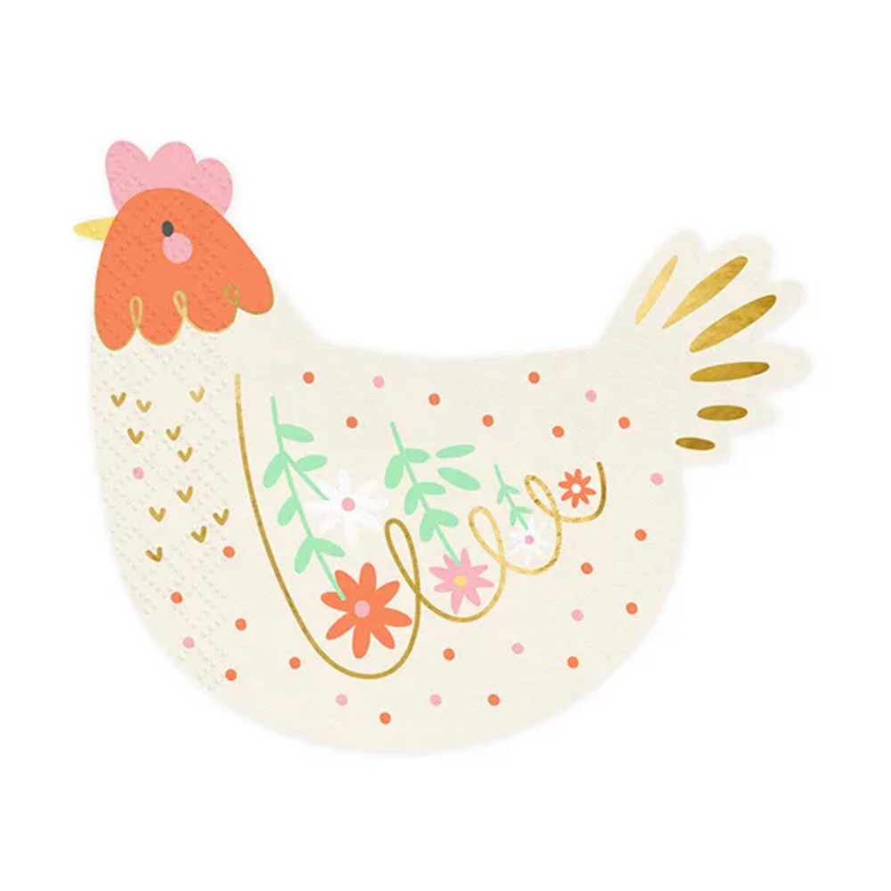 Hen Paper Napkins 16x13 cm - Pack of 20