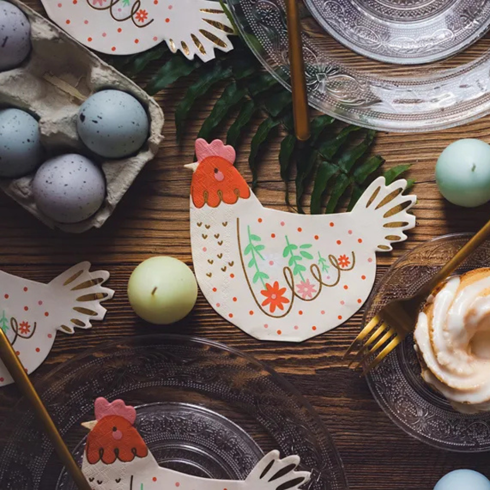 Hen Paper Napkins 16x13 cm - Pack of 20