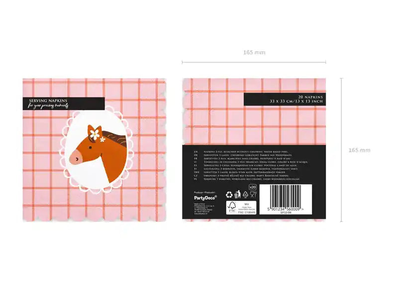 Servilletas de Caballo, 33x33 cm - 12 unidades