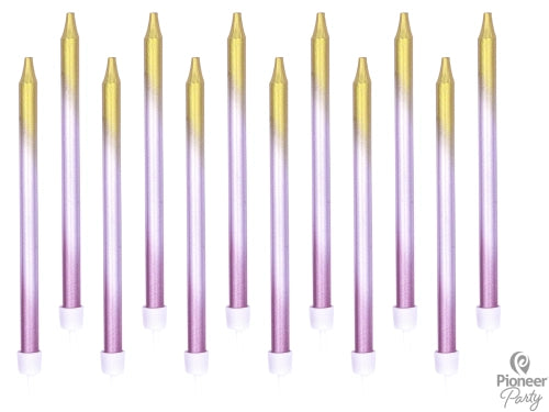 Set de 12 Espelmes Rosa i Daurat