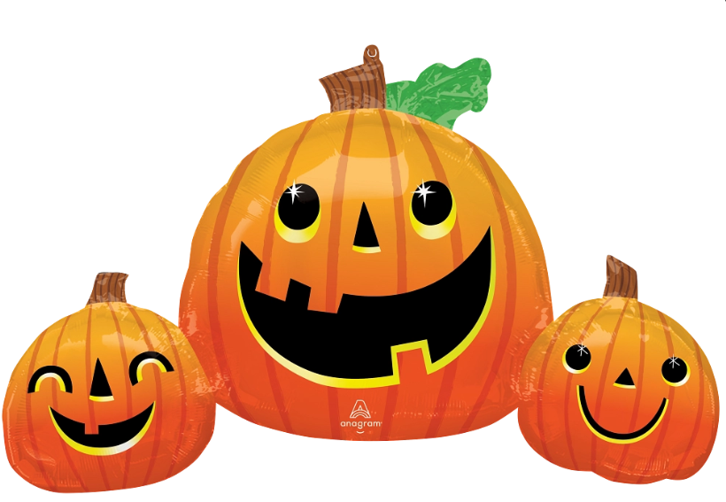 Smiley Pumpkin Trio Balloon, Set of 3