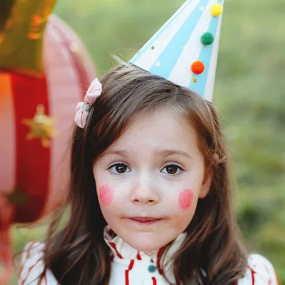 16cm Pompom Party Hats - Pack of 6, Assorted Colors