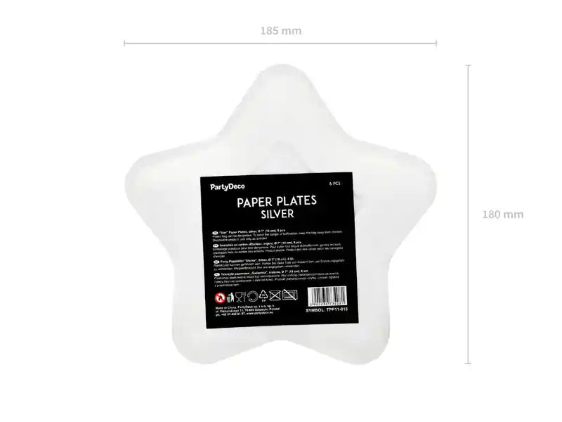Platos Estrella 18cm. Dorado o Plata - Narosa Sweet Party Barcelona