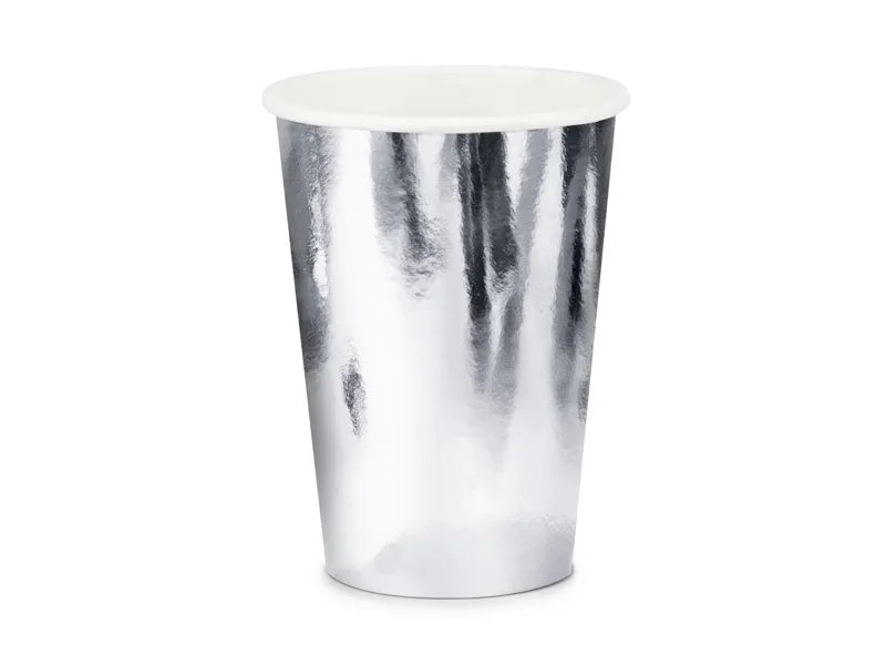 Silver Paper Cups - 6 Pieces, 220 ml.