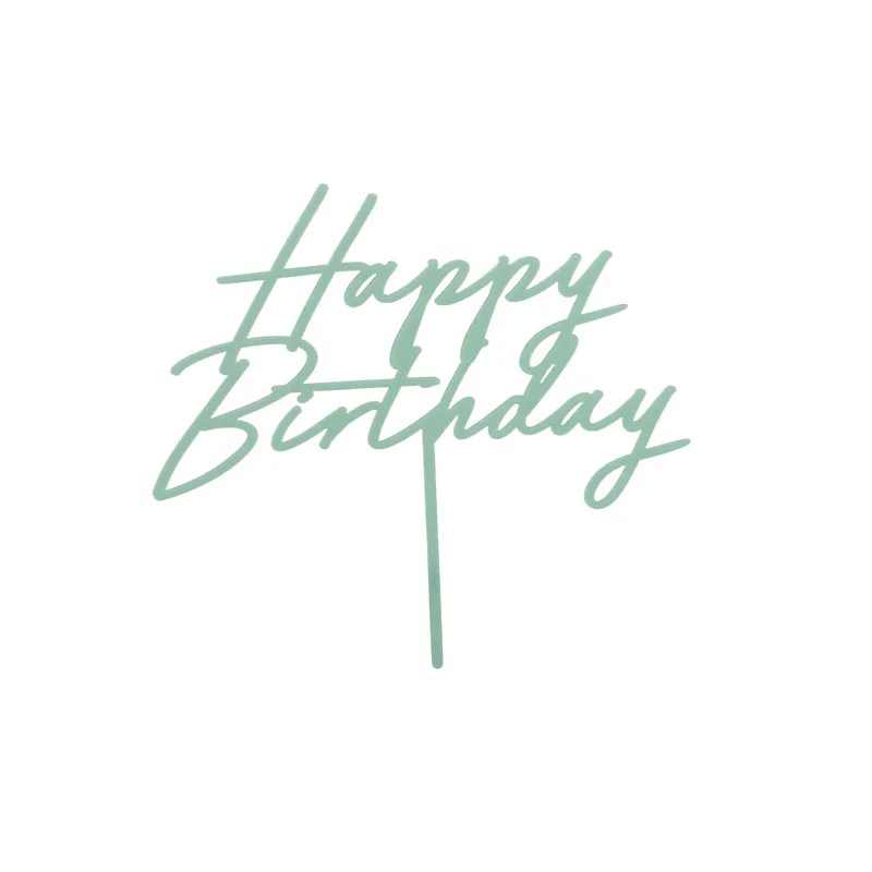 Topper de acrílico Happy Birthday verde mate