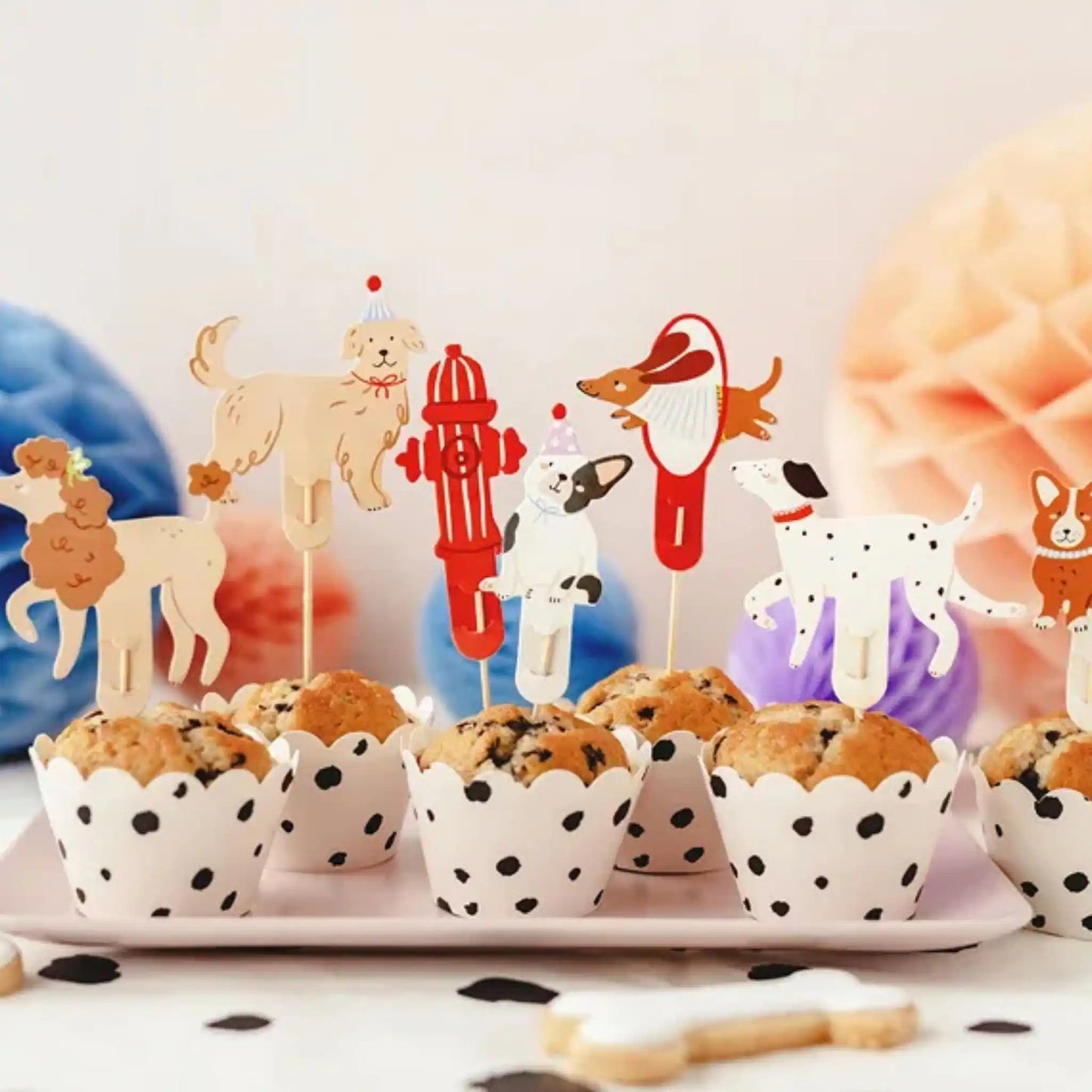 Toppers para Cupcakes Perros de 17-19.6 cm - Set de 7 unidades. - Narosa Sweet Party Barcelona