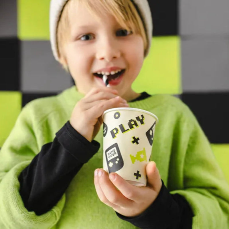 Vasos desechables Gamer coloridos para cumpleaños gamer