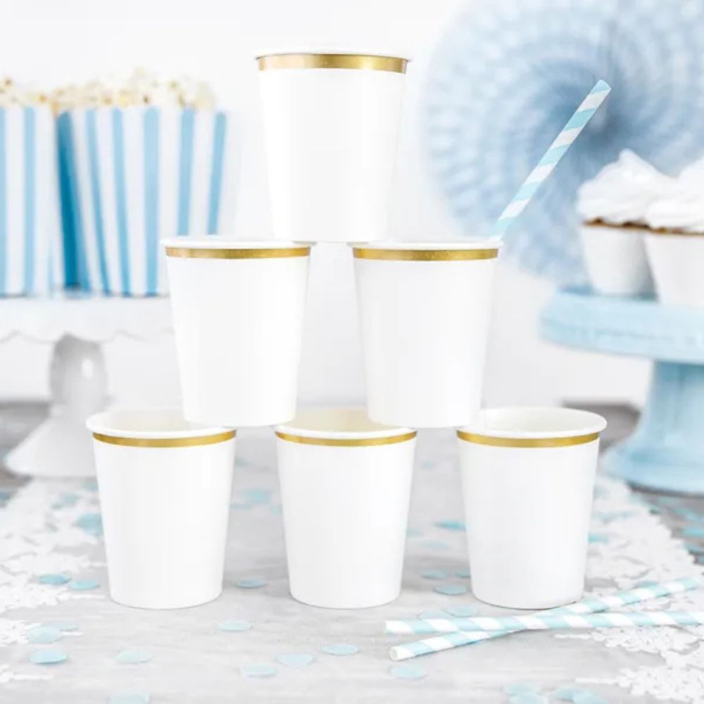 Vasos de Papel Blancos - Pack de 6