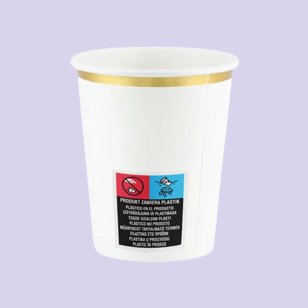 Vasos de Papel Blancos - Pack de 6