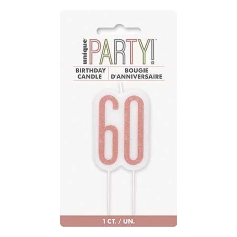 Vela elegante para tartas color Rose Gold cumpleaños