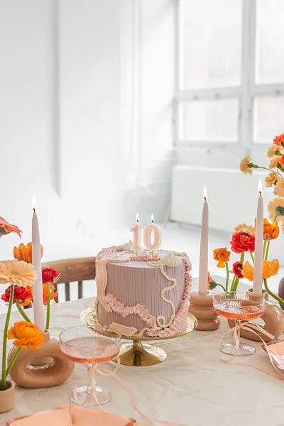 Birthday Candle Number 6cm. Pink or Olive Green