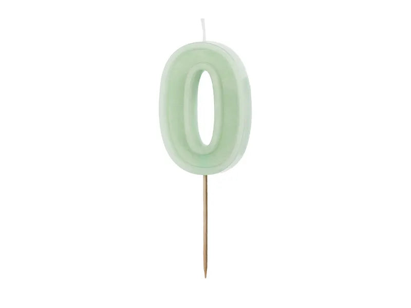 Birthday Candle Number 6cm. Pink or Olive Green
