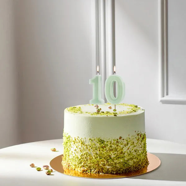 Birthday Candle Number 6cm. Pink or Olive Green