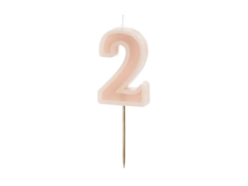 Birthday Candle Number 6cm. Pink or Olive Green