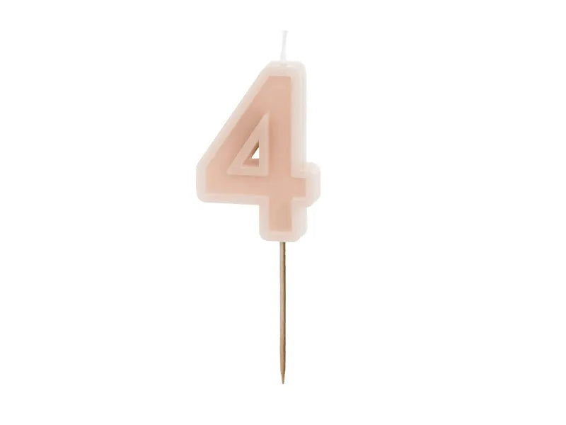 Birthday Candle Number 6cm. Pink or Olive Green