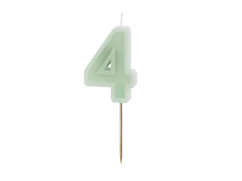 Birthday Candle Number 6cm. Pink or Olive Green