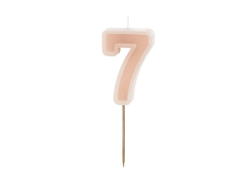 Birthday Candle Number 6cm. Pink or Olive Green