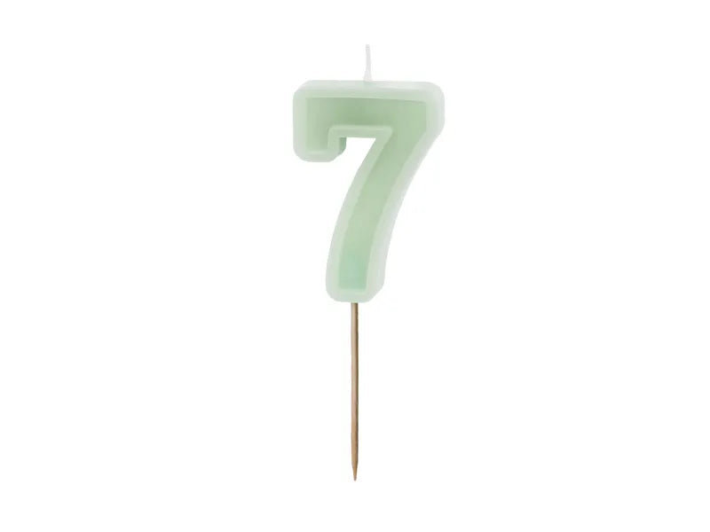 Birthday Candle Number 6cm. Pink or Olive Green