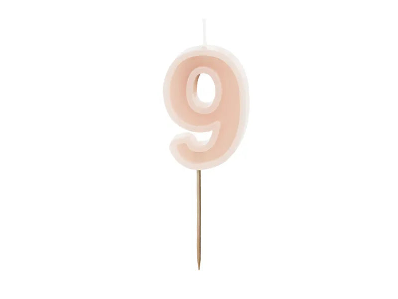 Birthday Candle Number 6cm. Pink or Olive Green