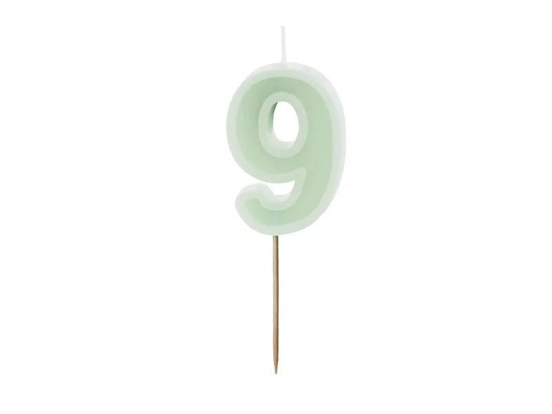 Birthday Candle Number 6cm. Pink or Olive Green