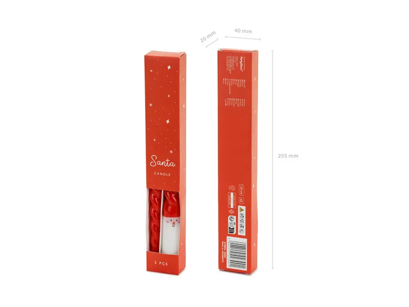 Espelmes Còniques Pare Noel - 25 cm (Joc de 2)
