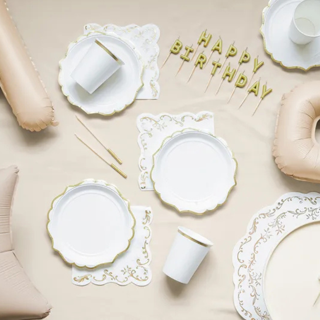 Beige Birthday Candles 14 cm - Pack of 12