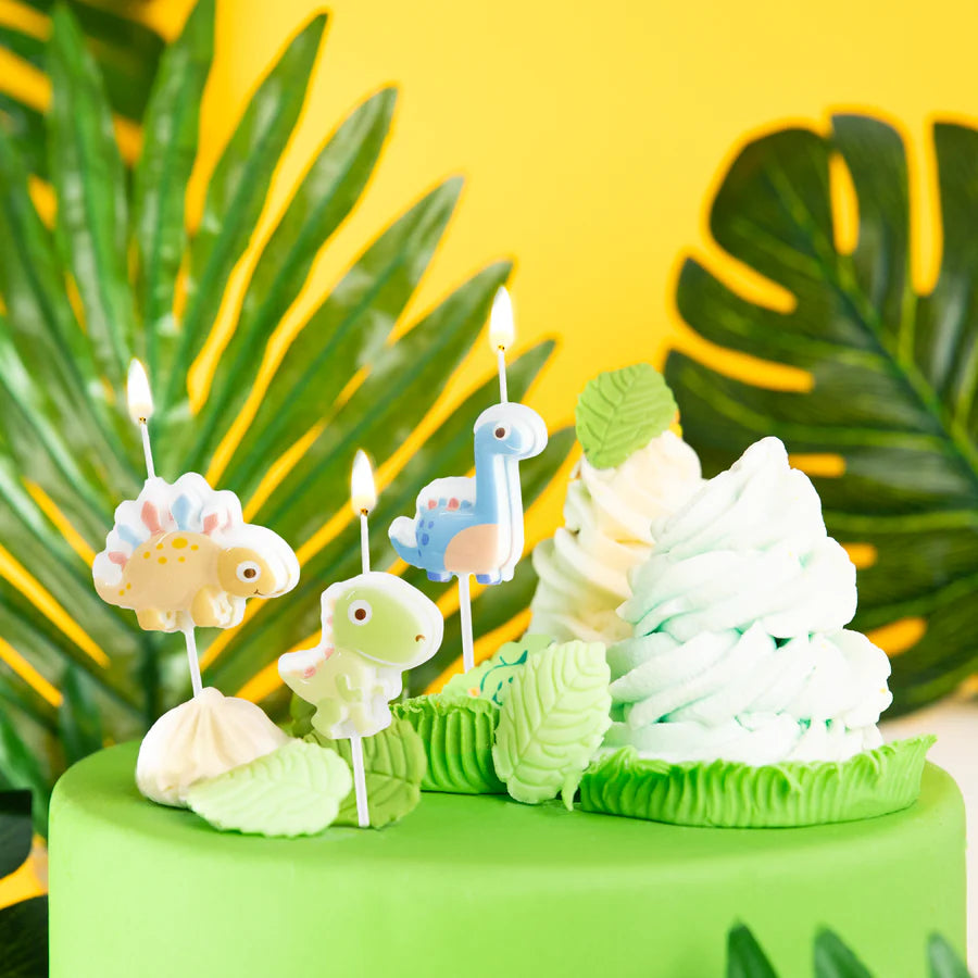 Dinosaur Birthday Candles, 3 pcs.