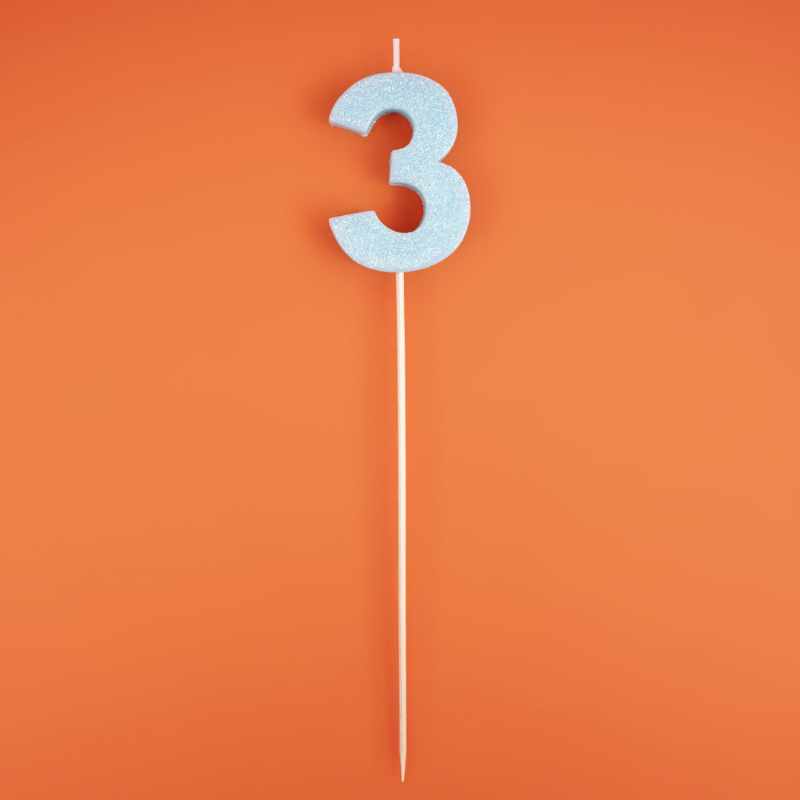 Velas de números brillantes biodegradables (0–9) palo largo