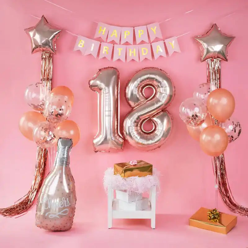 Banner feliz cumpleaños rosa, 5 m - Narosa Sweet Party Barcelona