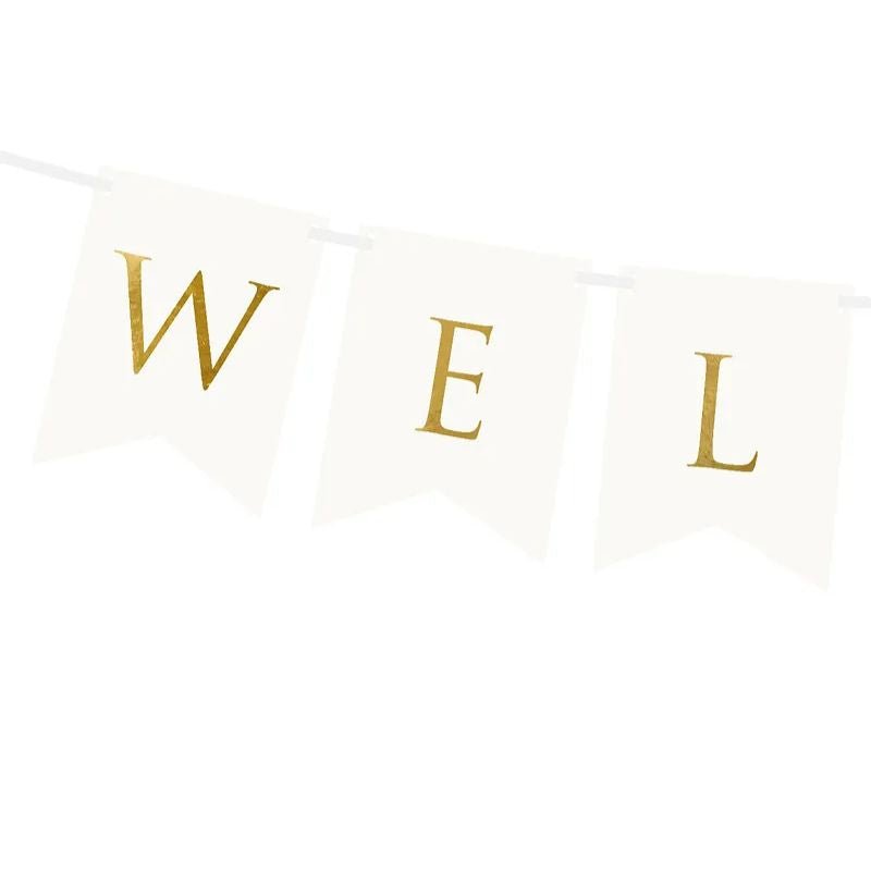Banner Welcome blanco y dorado, 15 x 95 cm - NAROSA SWEET PARTY