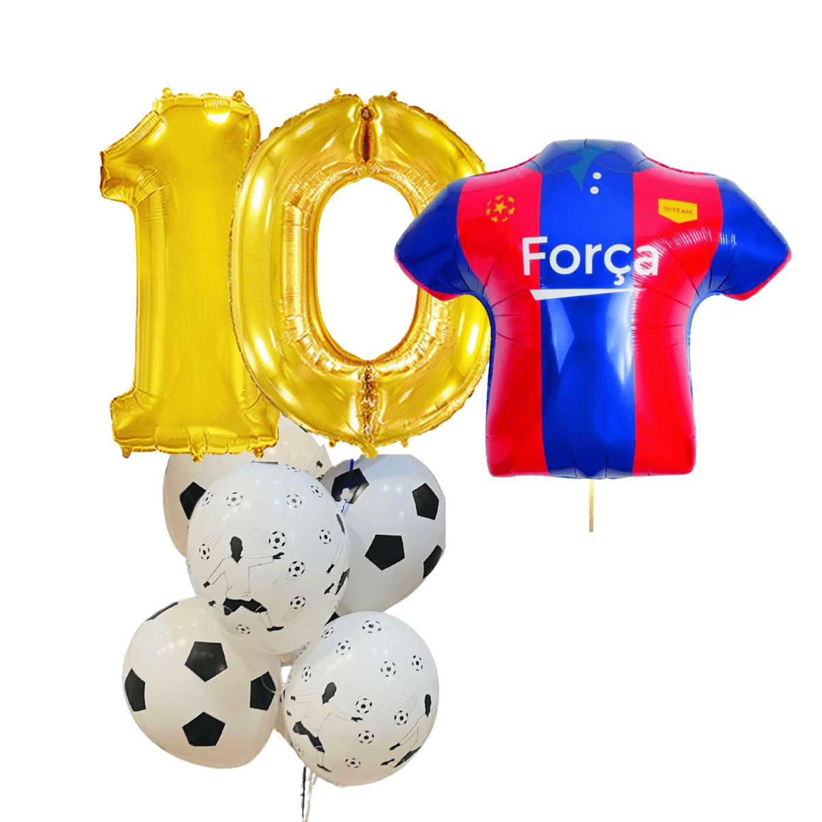Bouquet Cumpleaños Fútbol – Globo Números 70cm + Camiseta + 6 Globos Temáticos - NAROSA SWEET PARTY