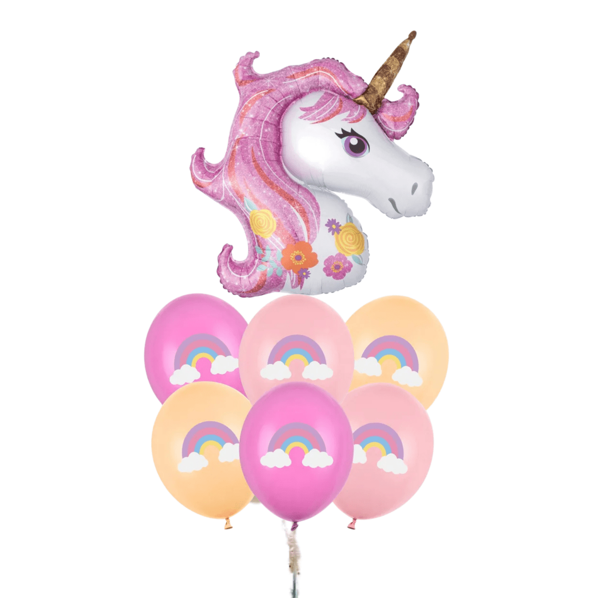 Bouquet Globos Unicornio – Globo Principal + 6 Biodegradables - NAROSA SWEET PARTY