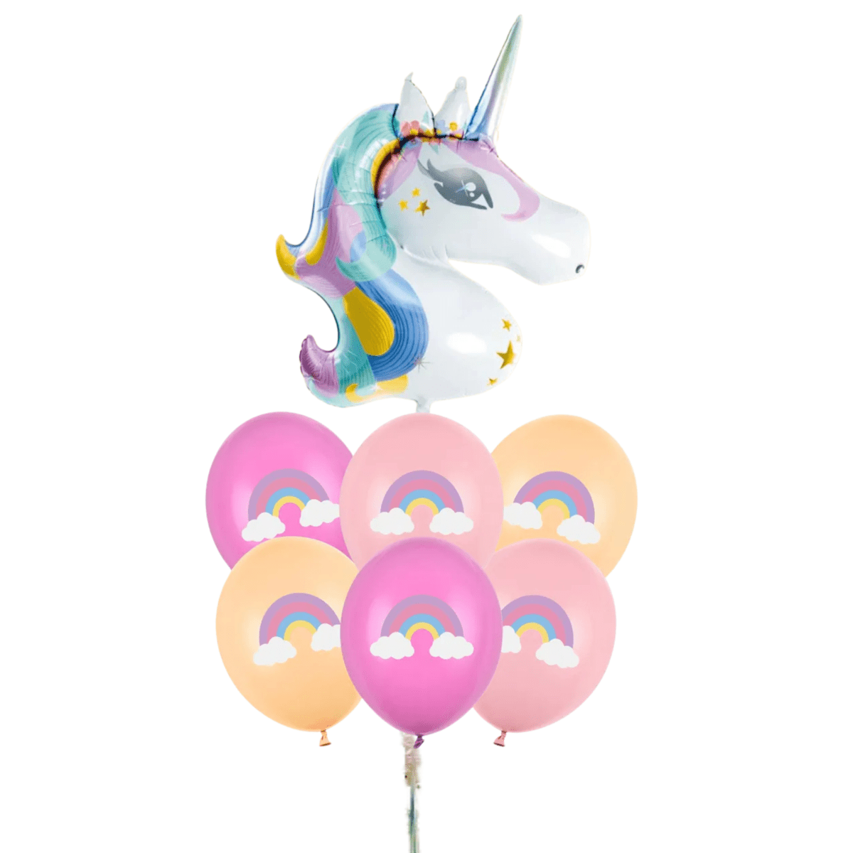 Bouquet Globos Unicornio – Globo Principal + 6 Biodegradables - NAROSA SWEET PARTY