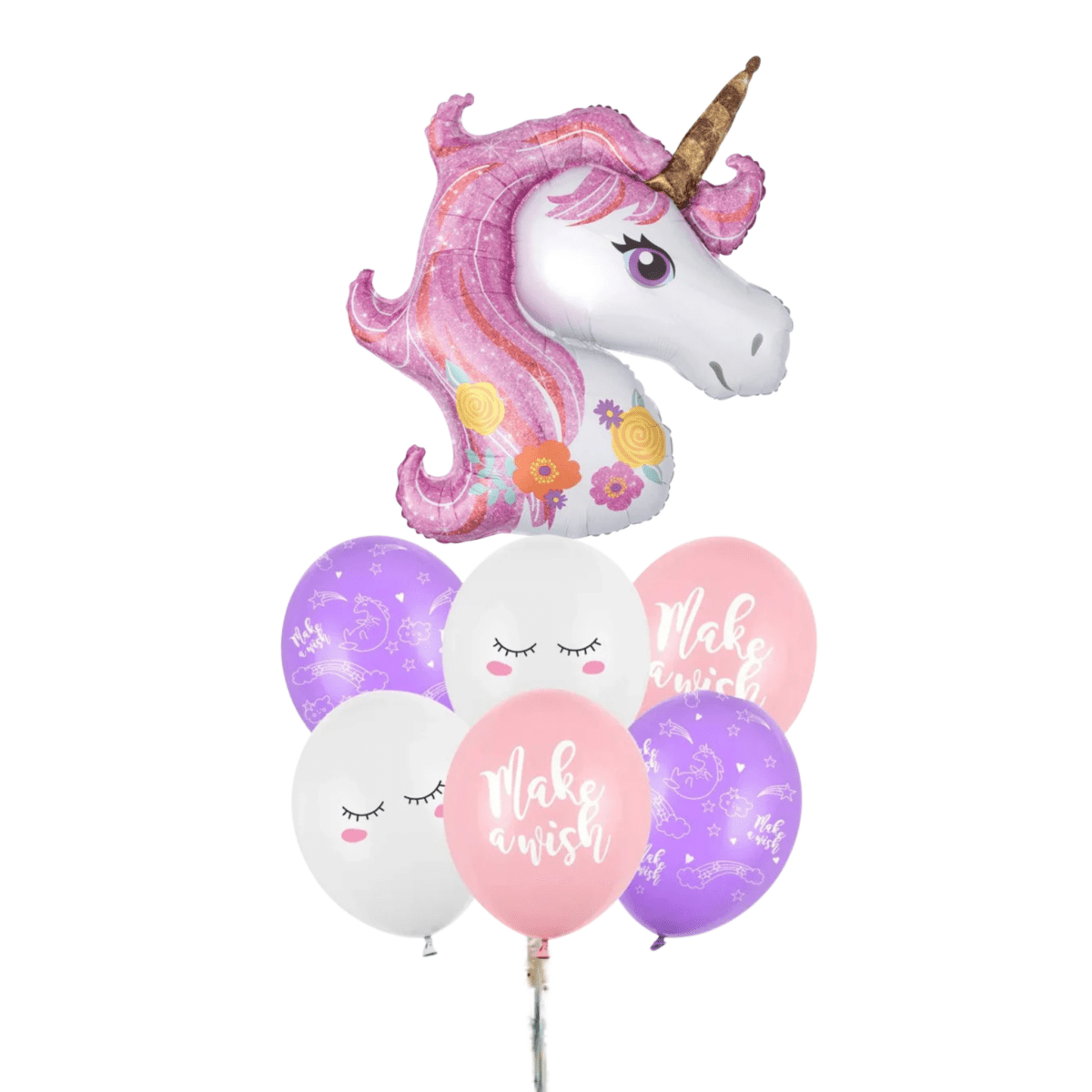 Bouquet Globos Unicornio – Globo Principal + 6 Biodegradables - NAROSA SWEET PARTY