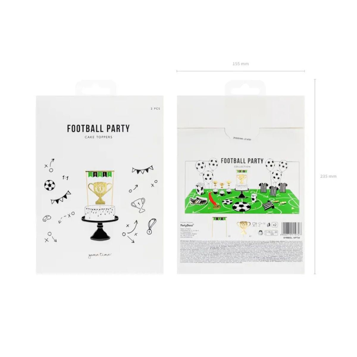 Cake Topper Fútbol – Set x2 Diseños Variados (15,5–20 cm) - NAROSA SWEET PARTY