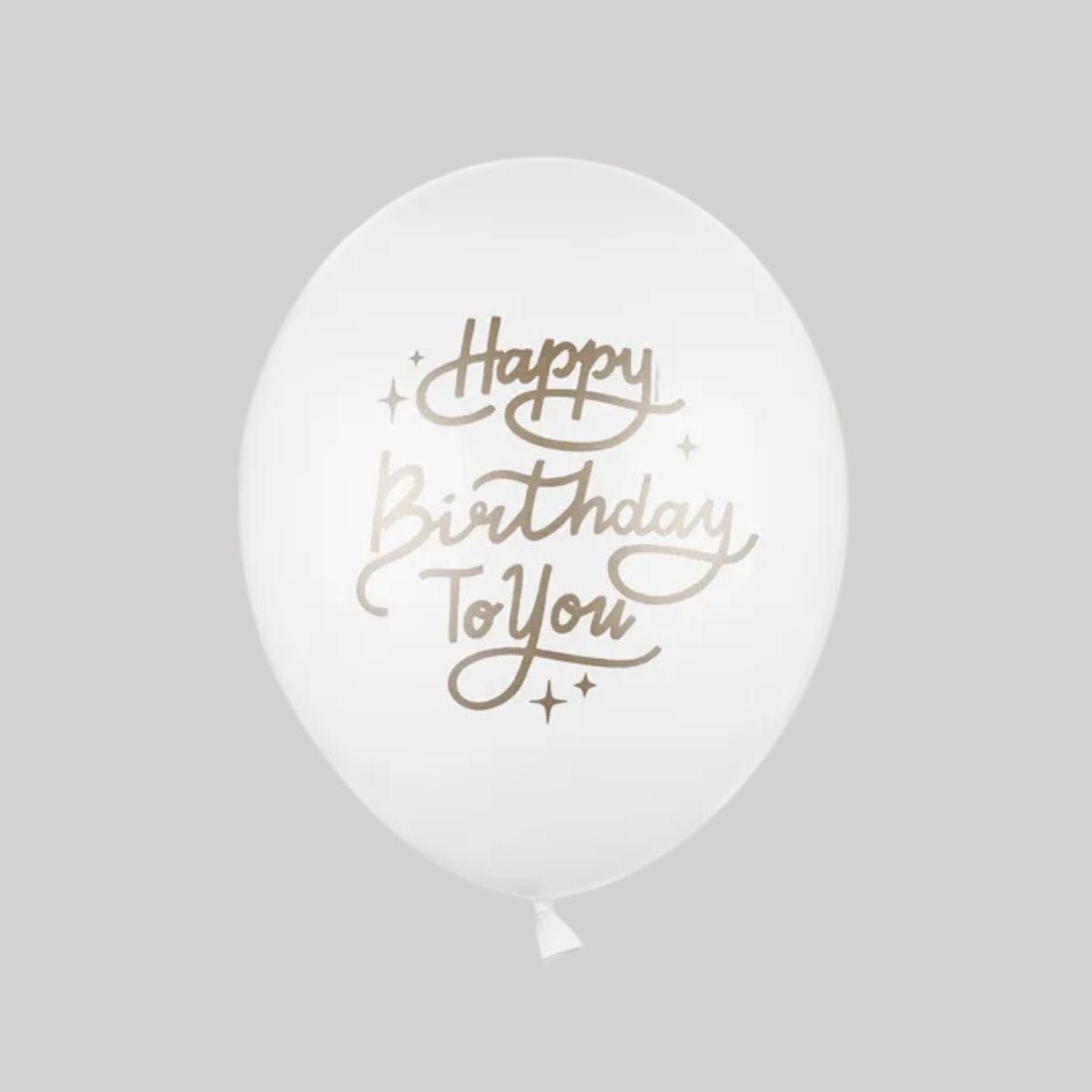 Globo 30 cm “Happy Birthday To You” – Blanco Pastel y Dorado - NAROSA SWEET PARTY
