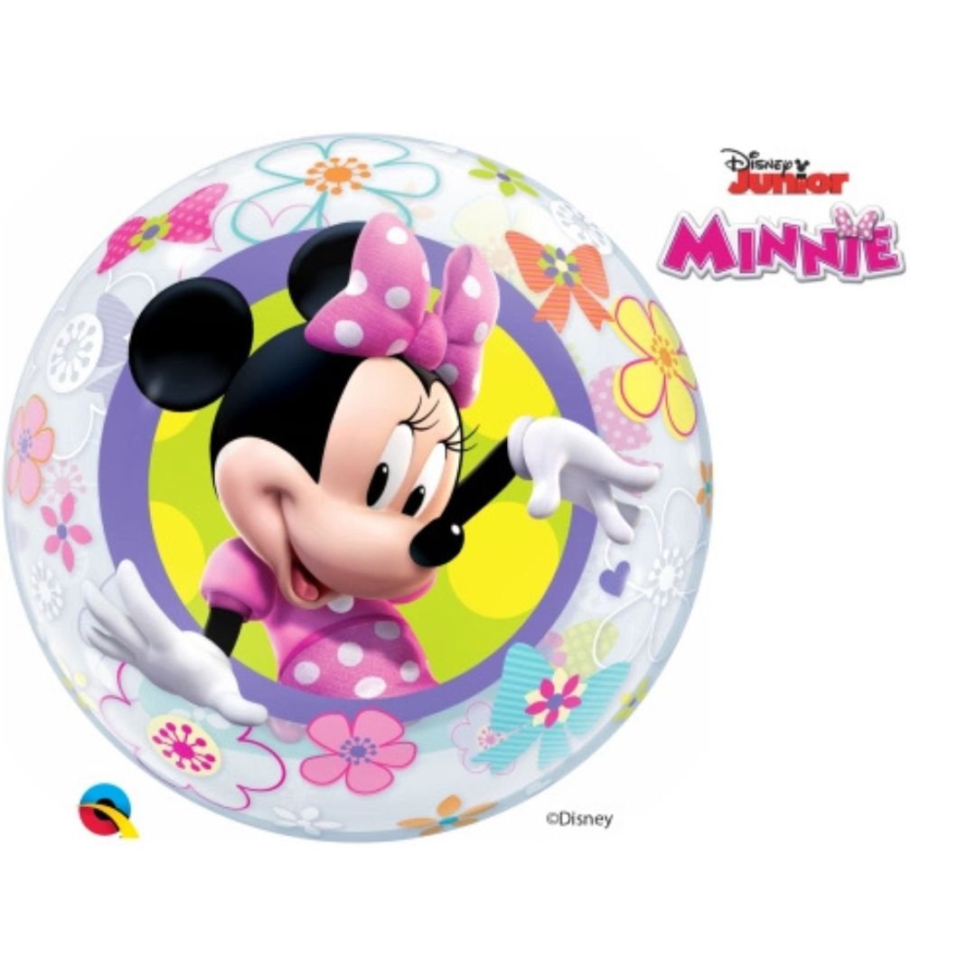 Globo Burbuja Minnie Mouse Bow - Tique – 56 cm Transparente - NAROSA SWEET PARTY